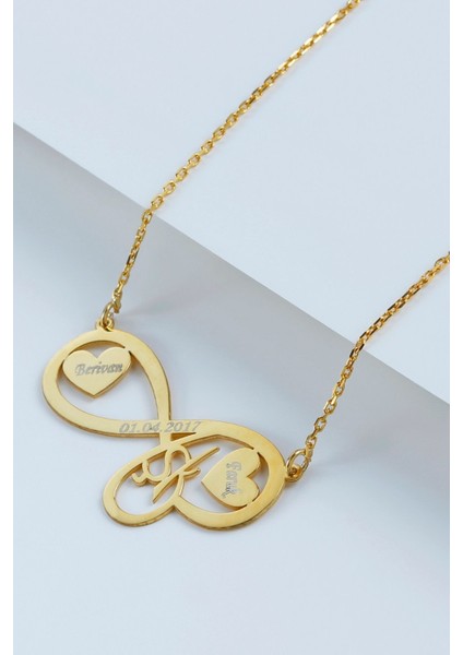 925 Ayar Gümüş Isimli Sonsuz Aşk Kolyesi modelleri