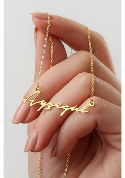 925 Ayar Gümüş El Yazılı Kişiye Özel Kolye