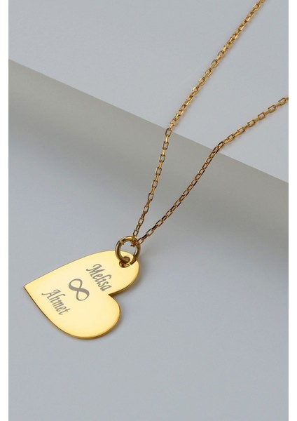 925 Ayar Gümüş Kişiye Özel Kalpli Isimli Sonsuzluk Kolye modelleri