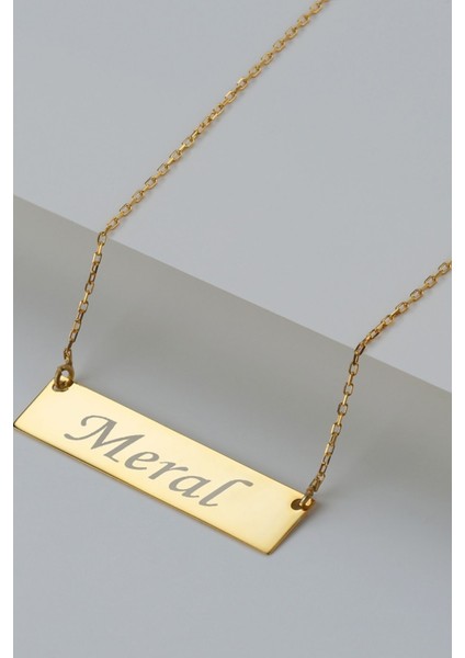 925 Ayar Gümüş Kişiye Özel Isimli Yatay Plaka Kolye modelleri