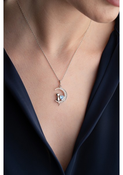 925 Ayar Gümüş Kedi Kolye