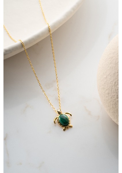 925 Ayar Gümüş Gold Kaplumbağa Kolye fırsatları