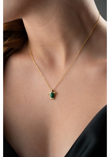 925 Ayar Gümüş Gold Kaplumbağa Kolye indirimleri