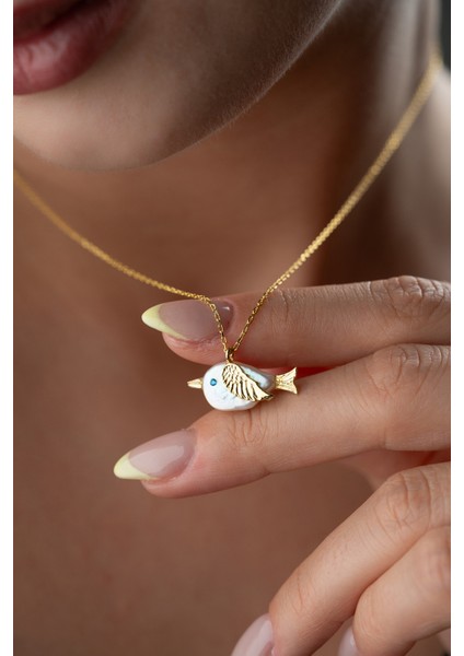 925 Ayar Gümüş Doğal Taş Kuş Kolye fiyatları