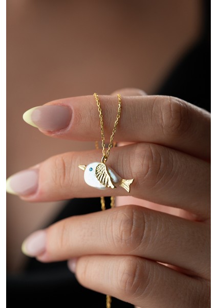 925 Ayar Gümüş Doğal Taş Kuş Kolye modelleri