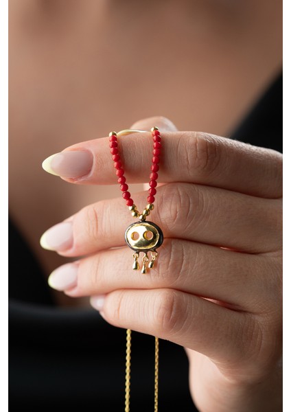 925 Ayar Gümüş Boncuklu Süryani Gözü Kolye fiyatları