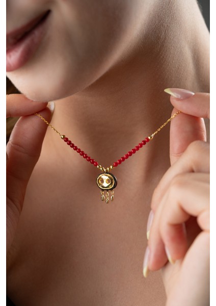 925 Ayar Gümüş Boncuklu Süryani Gözü Kolye indirimleri