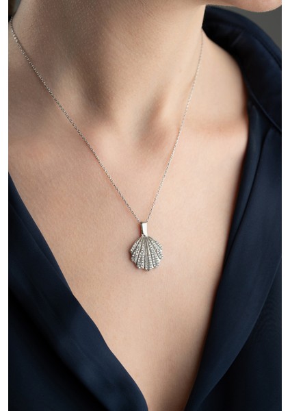 925 Ayar Gümüş Kişiye Özel Deniz Kabuğu Kolye