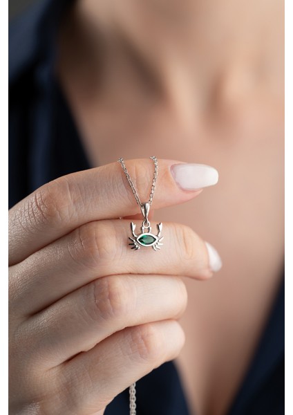 925 Ayar Gümüş Yengeç Model Kolye modelleri