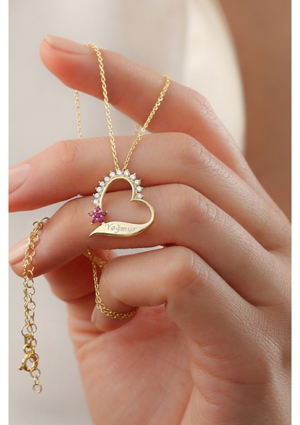 925 Ayar Gümüş Isimli Kalpli Kolye