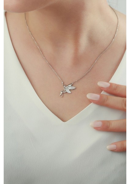 925 Ayar Gümüş Zirkon Taşlı Peri Kolye