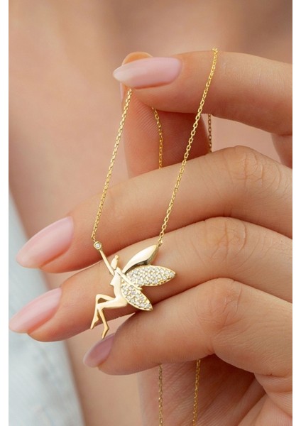 925 Ayar Gümüş Zirkon Taşlı Peri Kolye fiyatları