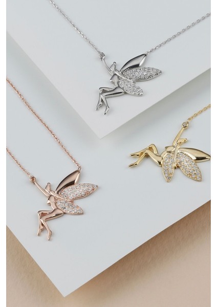 925 Ayar Gümüş Zirkon Taşlı Peri Kolye modelleri