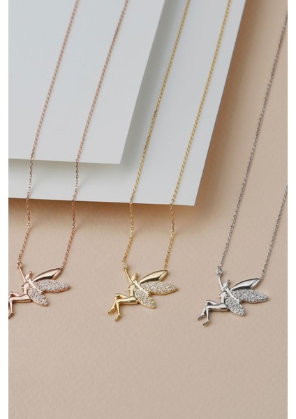 925 Ayar Gümüş Zirkon Taşlı Peri Kolye fırsatları