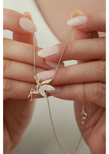 925 Ayar Gümüş Zirkon Taşlı Peri Kolye indirimleri