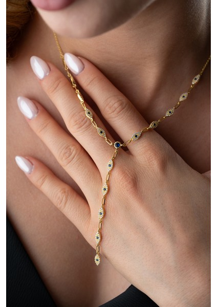 925 Ayar Gümüş Taşlı Y Zincir Göz Kolye fiyatları