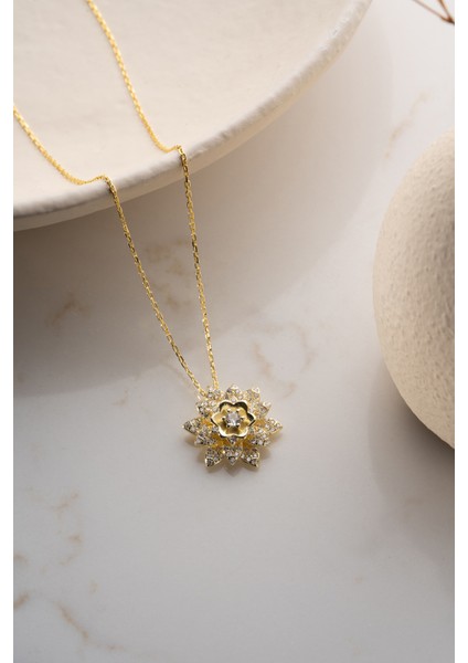 925 Ayar Gümüş Lotus Çiçeği Kolye indirimleri