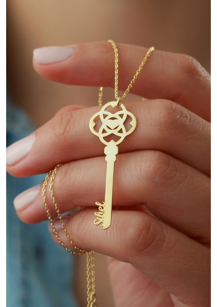 925 Ayar Gümüş Isimli Anahtar Kolye