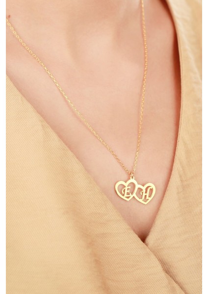 925 Ayar Gümüş Ikiz Kalpli Kolye fırsatları