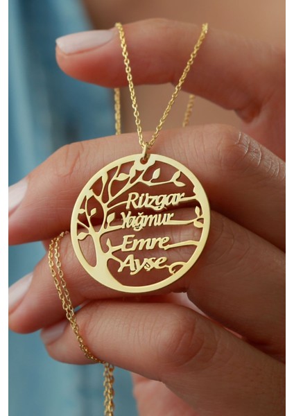925 Ayar Gümüş Isimli Soy Ağacı Kolye