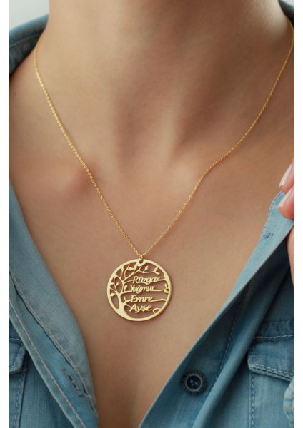 925 Ayar Gümüş Isimli Soy Ağacı Kolye fiyatları