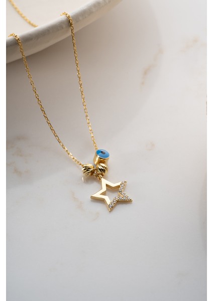 925 Ayar Gümüş Yıldız Kolye indirimleri