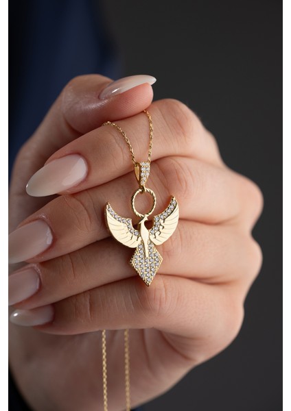 925 Ayar Gümüş Gold Zümrüdüanka Kolye fiyatları