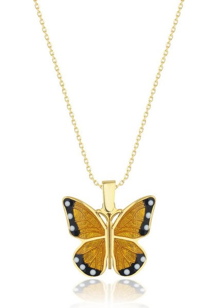 925 Ayar Gümüş Açılabilen Kelebek Kolye