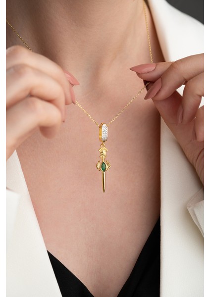 925 Ayar Gümüş Kılıç Kolye