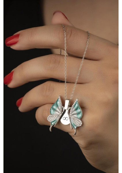 925 Ayar Gümüş Açılabilen Kelebek Kolye fiyatları