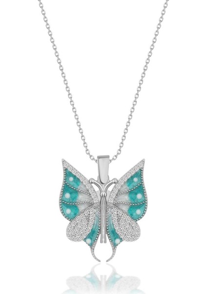 925 Ayar Gümüş Açılabilen Kelebek Kolye indirimleri