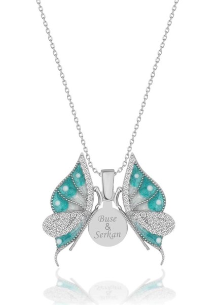 925 Ayar Gümüş Açılabilen Kelebek Kolye