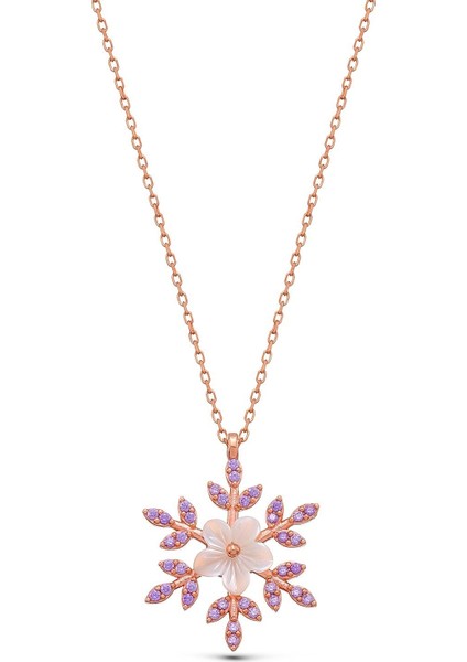 925 Ayar Gümüş Sedefli Güllü Kartanesi Kolye fiyatları