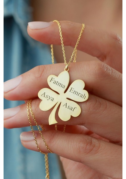 925 Ayar Gümüş Isimli Yonca Kolye fiyatları