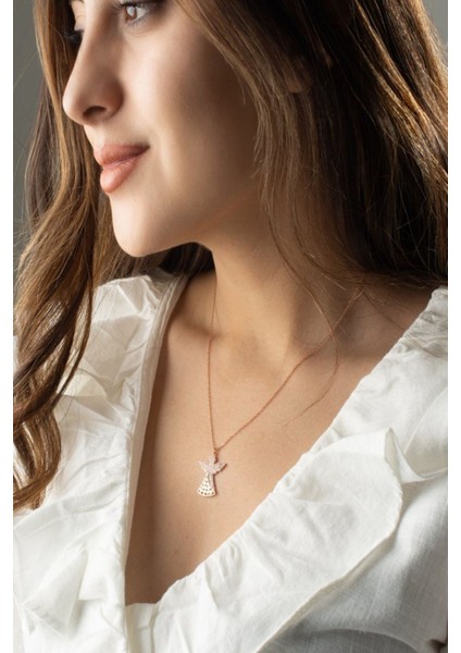 925 Ayar Kalpli Melek Kolye modelleri