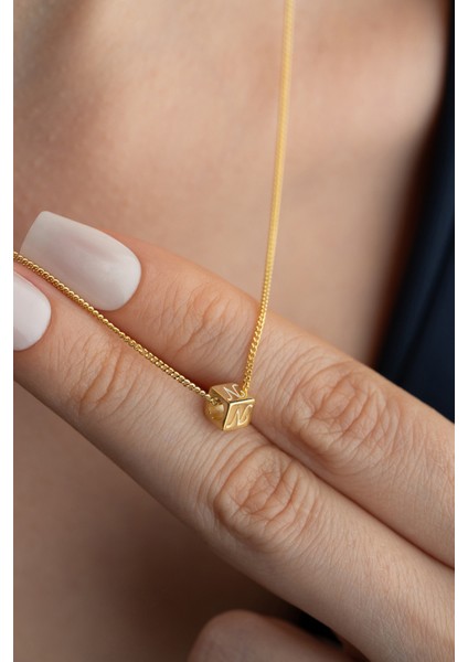 925 Ayar Gümüş Kişiye Özel Küp Harf Kolye