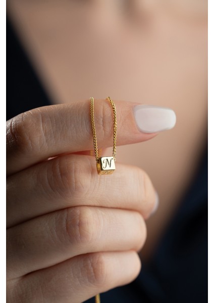 925 Ayar Gümüş Kişiye Özel Küp Harf Kolye modelleri