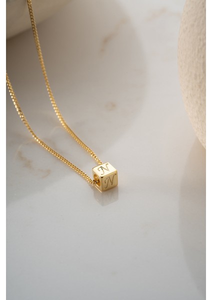 925 Ayar Gümüş Kişiye Özel Küp Harf Kolye