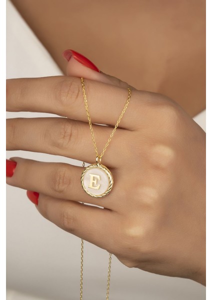 925 Ayar Gümüş Gold Harf Kolye