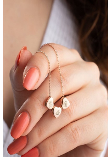 925 Ayar Gümüş Kişiye Özel Harfli Kalpli Kolye