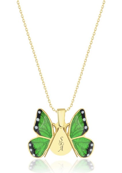 925 Ayar Gümüş Açılabilen Kelebek Kolye