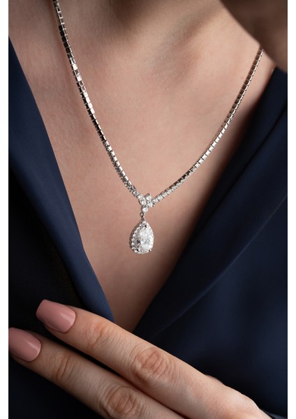 925 Ayar Gümüş Suyolu Damla Kolye modelleri