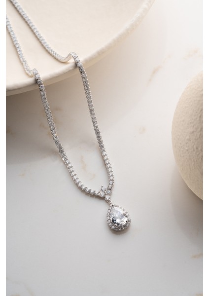 925 Ayar Gümüş Suyolu Damla Kolye