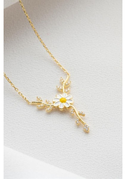 925 Ayar Gümüş Daldaki Papatya Kolye fiyatları