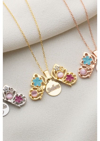 925 Ayar Gümüş Açılabilen Isimli Kelebek Kolye indirimleri