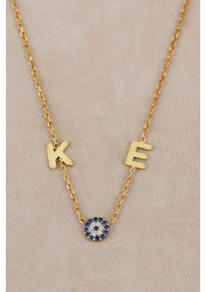 925 Ayar Gümüş Nazar Boncuklu Harfli Kolye fiyatları