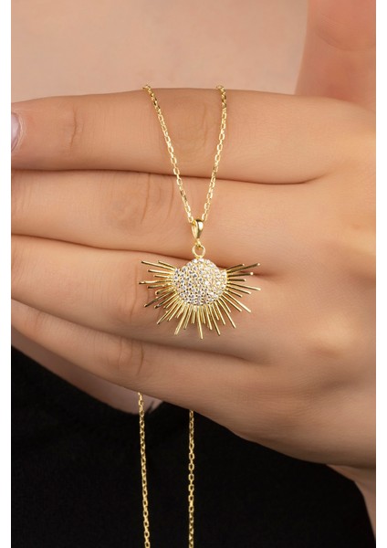 925 Ayar Gümüş Yarım Güneş Kolye fiyatları