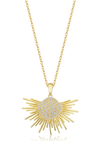 925 Ayar Gümüş Yarım Güneş Kolye modelleri