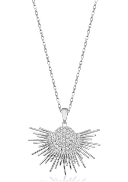 925 Ayar Gümüş Yarım Güneş Kolye fırsatları