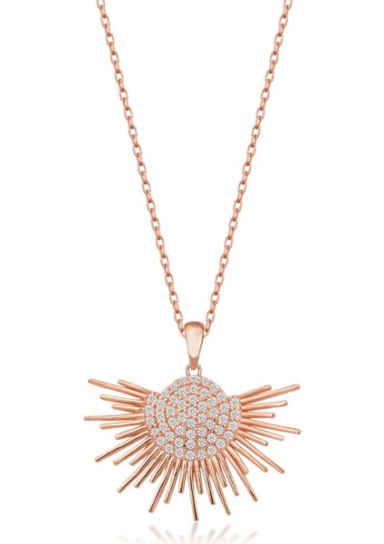 925 Ayar Gümüş Yarım Güneş Kolye indirimleri